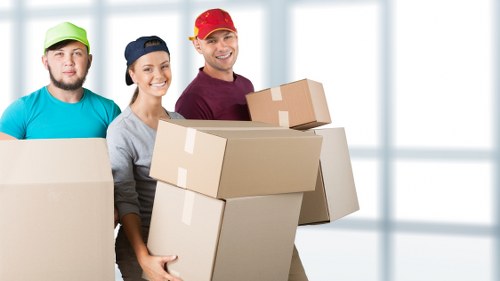 Household and business items arranged for storage