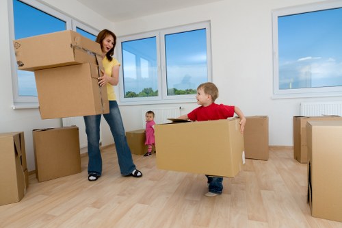 Household items loaded for a Colliers Wood removal truck hire