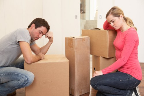 Packed boxes and furniture ready for transport during a Colliers Wood removal service