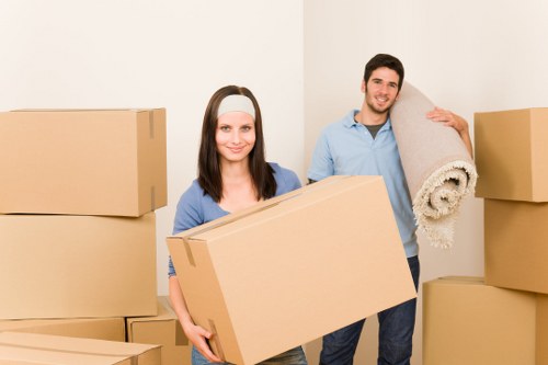 Local removals van loaded for an office move near Colliers Wood