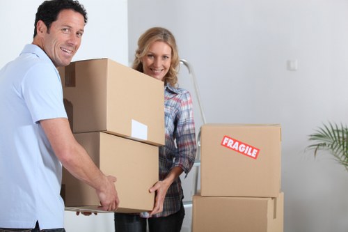Preparing boxes and household items for moving day in Colliers Wood